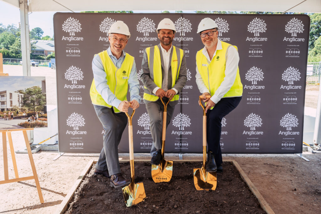 Decode and Anglicare Sydney groundbreaking at Castle Hill Villages Stage 1, seniors living construction NSW